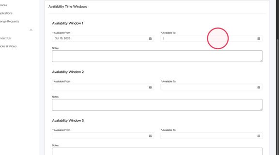 Click the "Available To" field