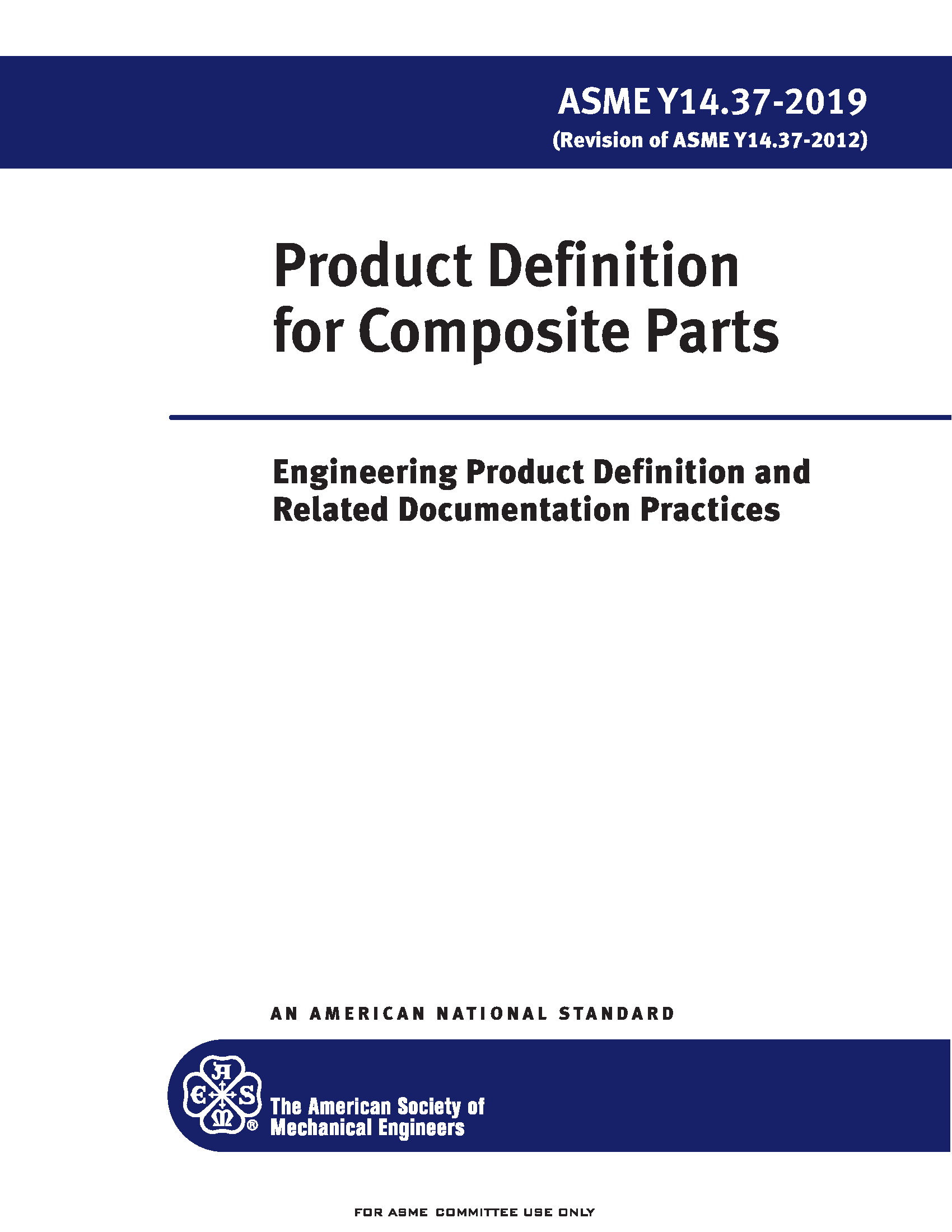 ASME Y14.37 2019 Product Definition for Composite Parts Standard